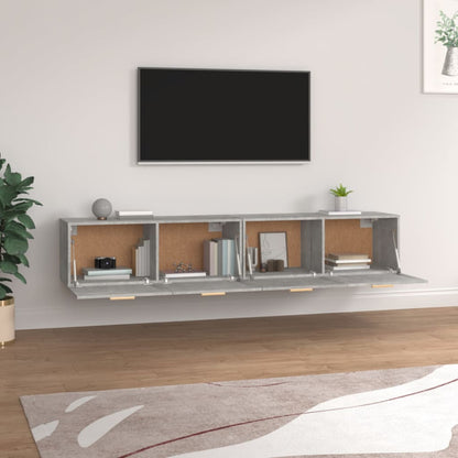 vidaXL Wall Cabinets 2 pcs Concrete Grey 100x36.5x35 cm Engineered Wood