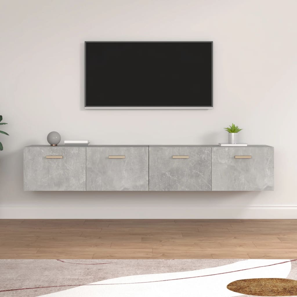 vidaXL Wall Cabinets 2 pcs Concrete Grey 100x36.5x35 cm Engineered Wood