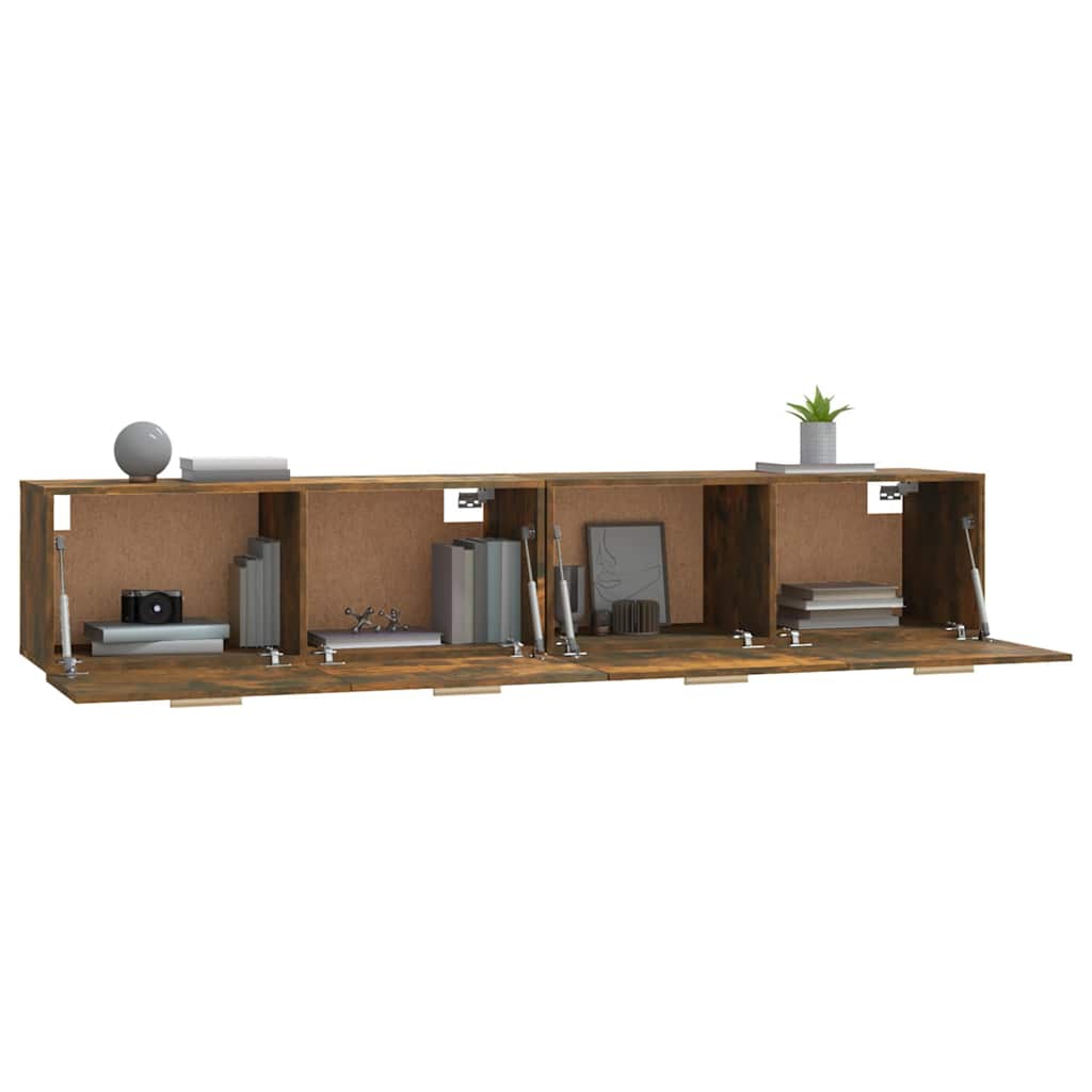 vidaXL Wall Cabinets 2 pcs Smoked Oak 100x36.5x35 cm Engineered Wood