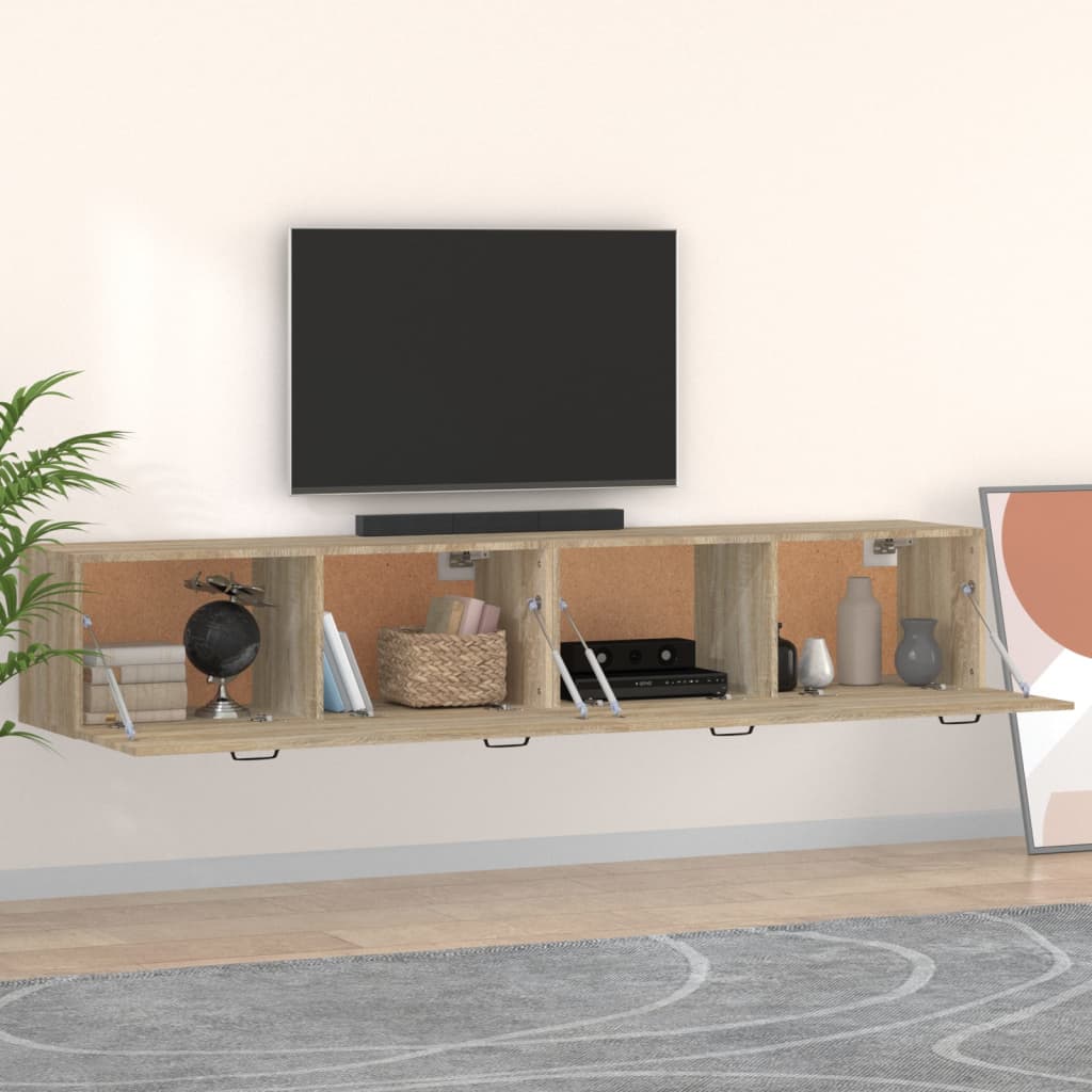 vidaXL Wall Cabinets 2 pcs Sonoma Oak 100x36.5x35 cm Engineered Wood