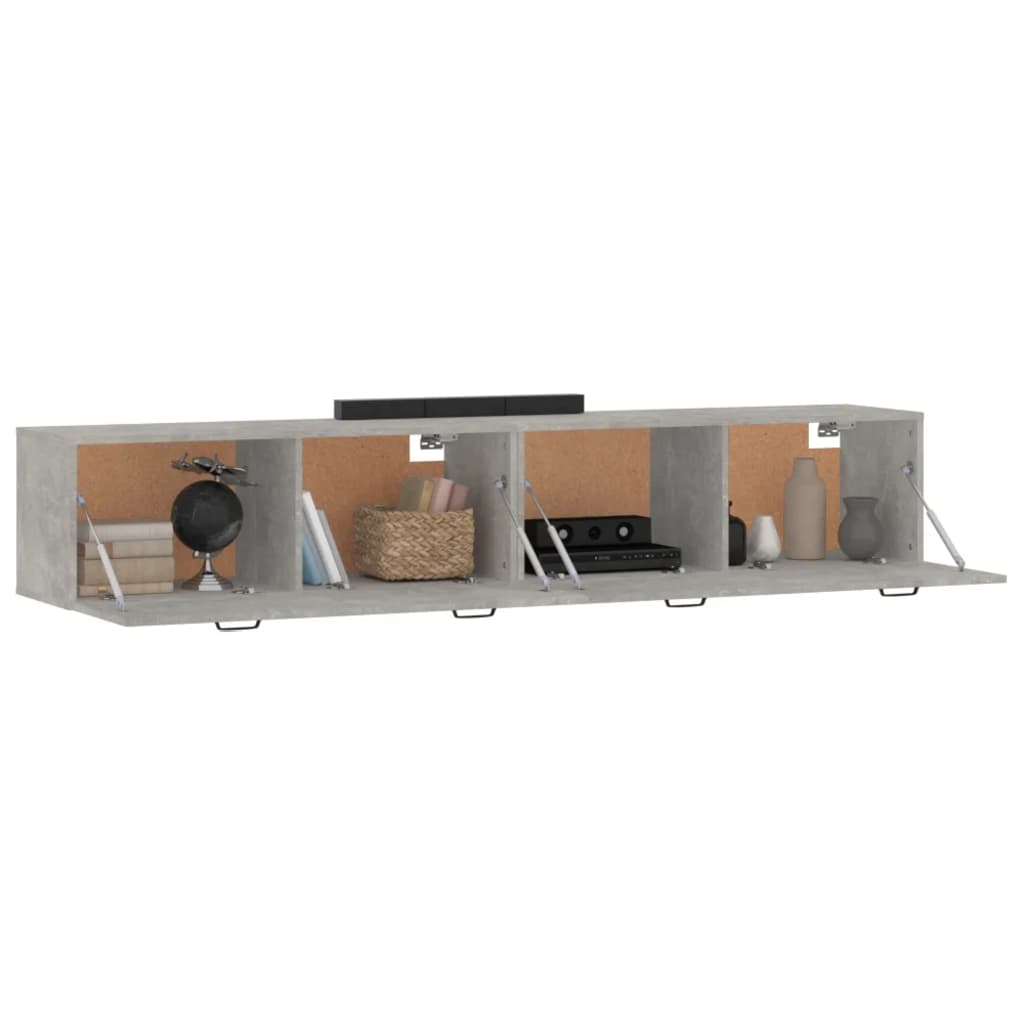 vidaXL Wall Cabinets 2 pcs Concrete Grey 100x36.5x35 cm Engineered Wood