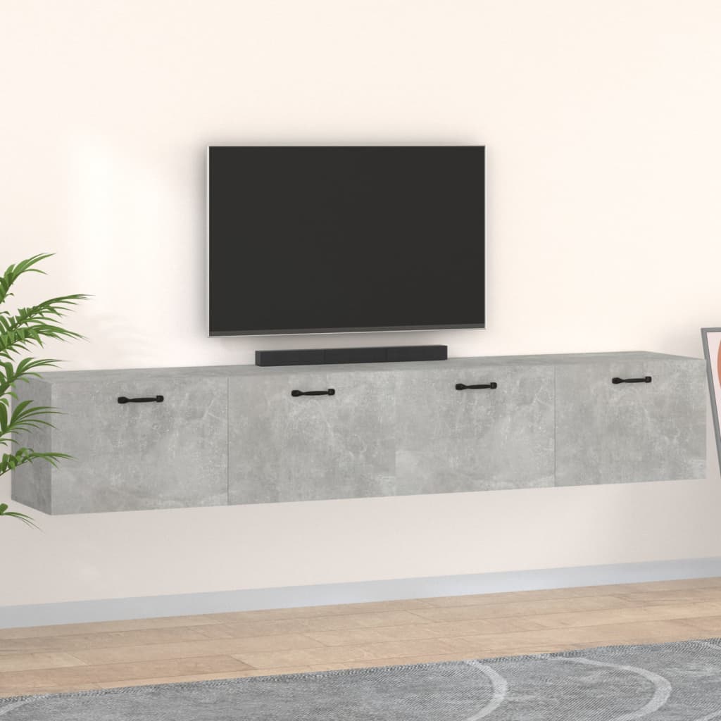 vidaXL Wall Cabinets 2 pcs Concrete Grey 100x36.5x35 cm Engineered Wood