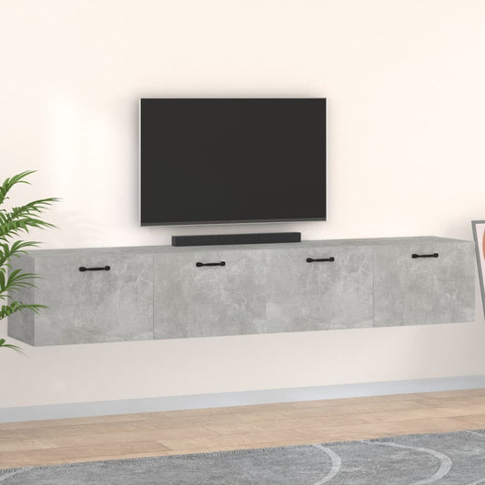 vidaXL Wall Cabinets 2 pcs Concrete Grey 100x36.5x35 cm Engineered Wood