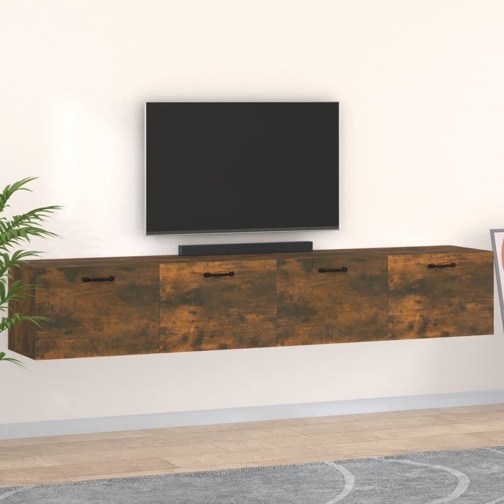 vidaXL Wall Cabinets 2 pcs Smoked Oak 100x36.5x35 cm Engineered Wood