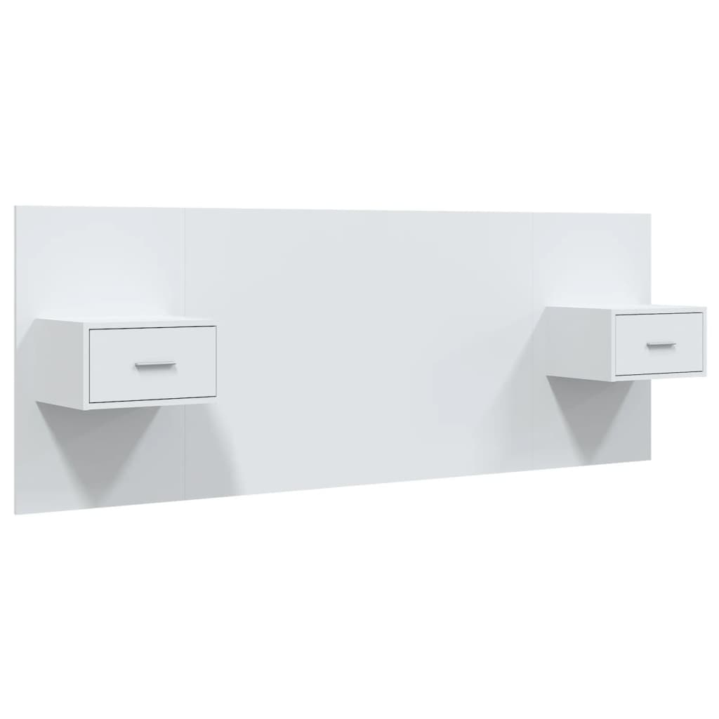 vidaXL Bed Headboard with Cabinets White Engineered Wood