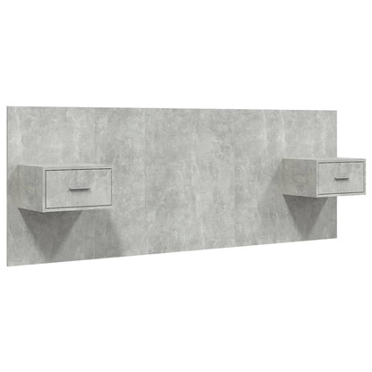 vidaXL Bed Headboard With Cabinet | Concrete grey | Engineered wood | Average