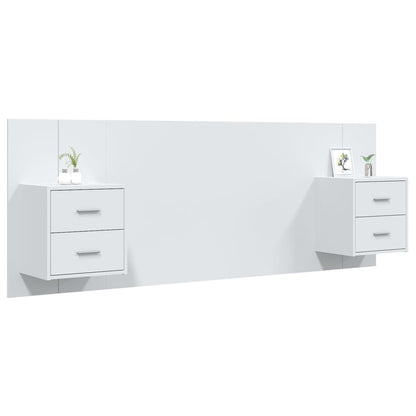 vidaXL Bed Headboard with Cabinets White Engineered Wood