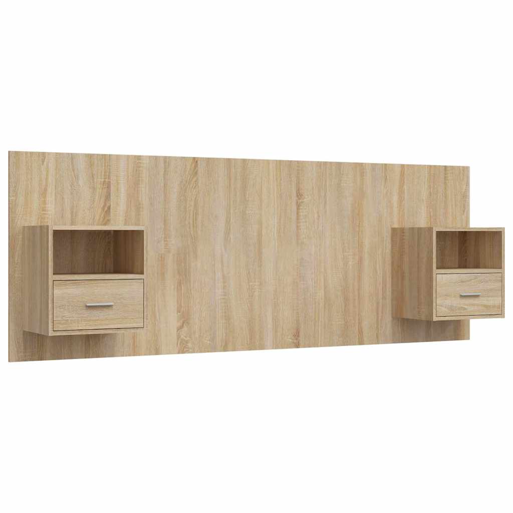 vidaXL Bed Headboard with Cabinets Sonoma Oak Engineered Wood