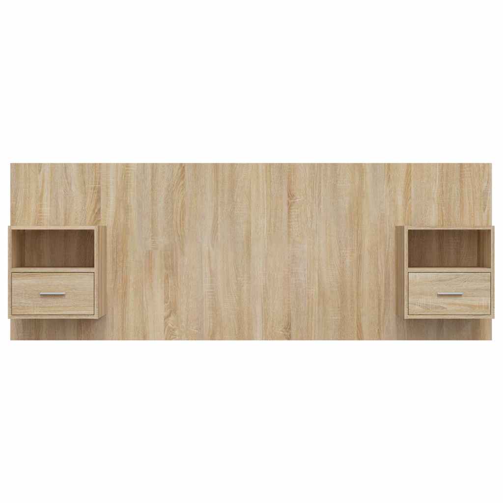 vidaXL Bed Headboard with Cabinets Sonoma Oak Engineered Wood