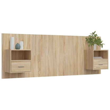 vidaXL Bed Headboard with Cabinets Sonoma Oak Engineered Wood