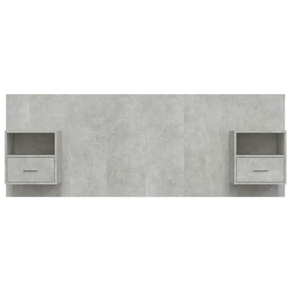 vidaXL Bed Headboard with Cabinets Concrete Grey Engineered Wood