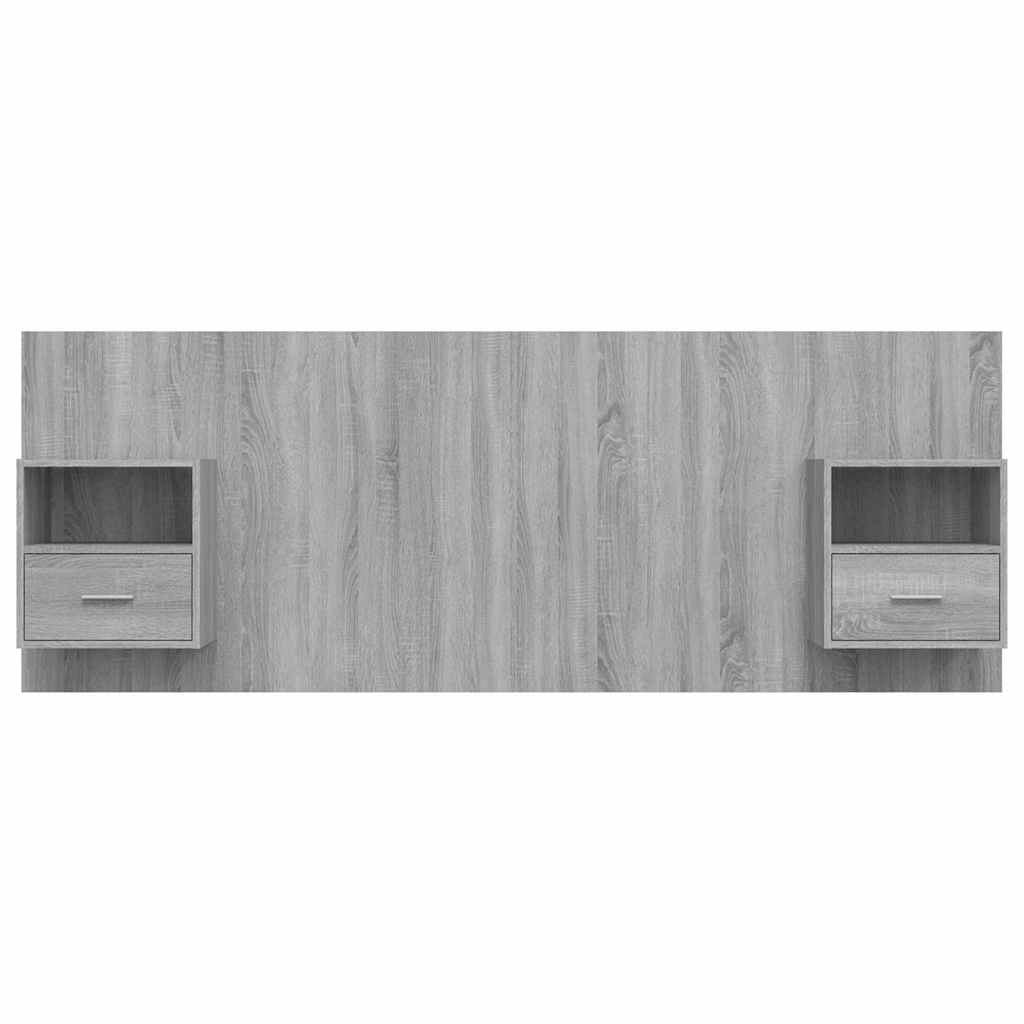 vidaXL Bed Headboard with Cabinets Grey Sonoma Engineered Wood
