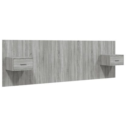 vidaXL Bed Headboard With Cabinet | Grey Sonoma | Engineered Wood | Standard