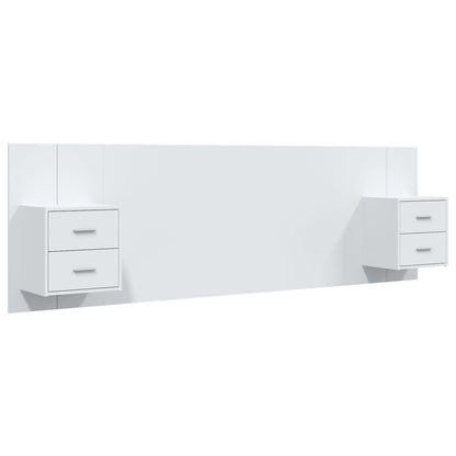 vidaXL Bed Headboard With Cabinet | White | Engineered wood | Standard