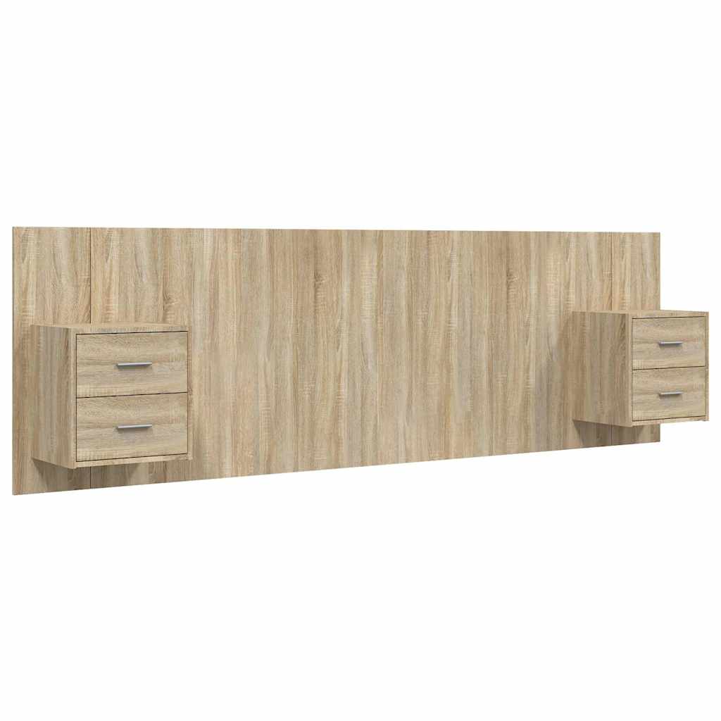 vidaXL Bed Headboard with Cabinets Sonoma Oak Engineered Wood