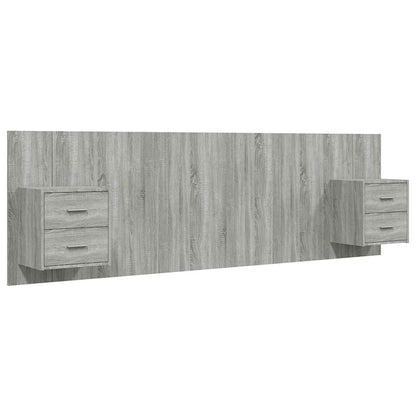 vidaXL Bed Headboard with Cabinets Grey Sonoma Engineered Wood