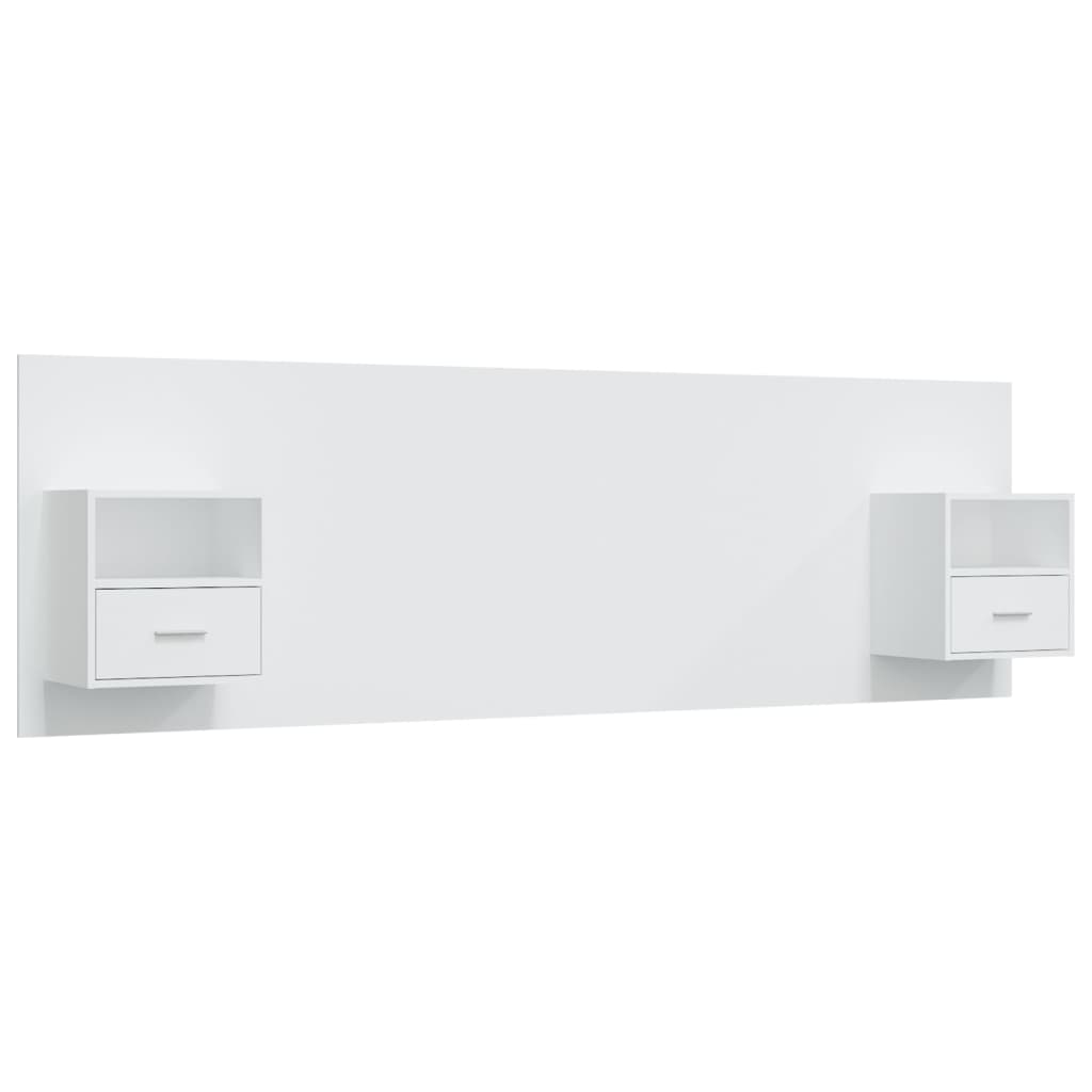 vidaXL Bed Headboard with Cabinets White Engineered Wood