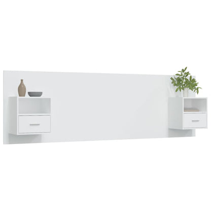 vidaXL Bed Headboard with Cabinets White Engineered Wood