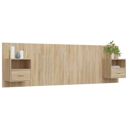 vidaXL Bed Headboard with Cabinets Sonoma Oak Engineered Wood