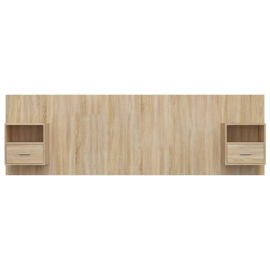 vidaXL Bed Headboard with Cabinets Sonoma Oak Engineered Wood