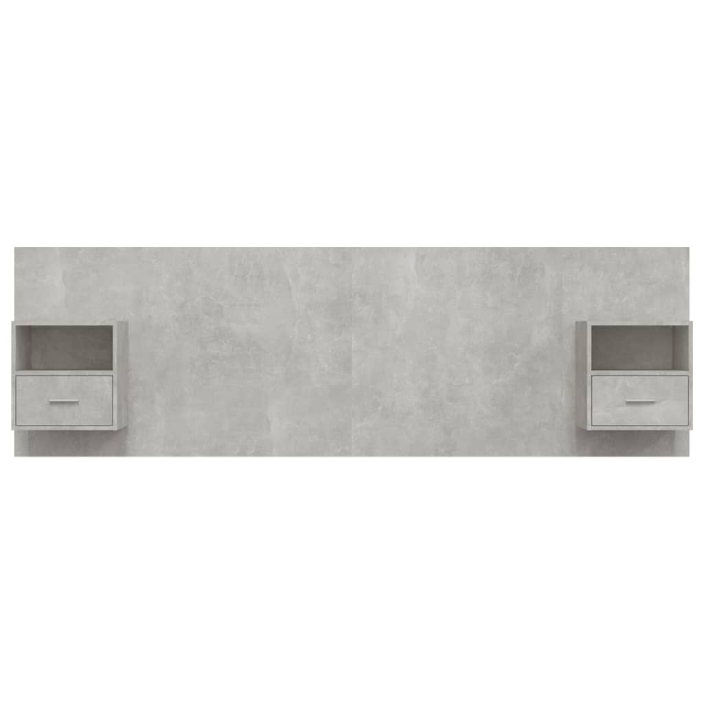 vidaXL Bed Headboard with Cabinets Concrete Grey Engineered Wood