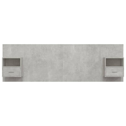 vidaXL Bed Headboard with Cabinets Concrete Grey Engineered Wood