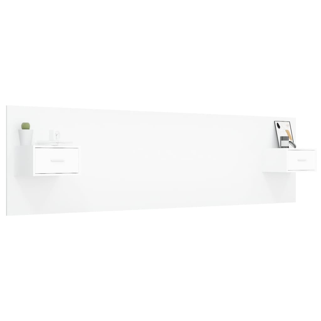 vidaXL Bed Headboard with Cabinets White Engineered Wood