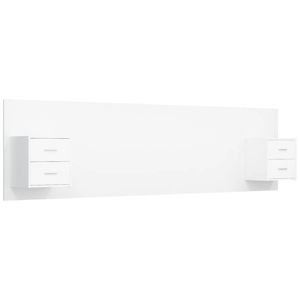 vidaXL Bed Headboard With Cabinet | White | Engineered wood | Storage