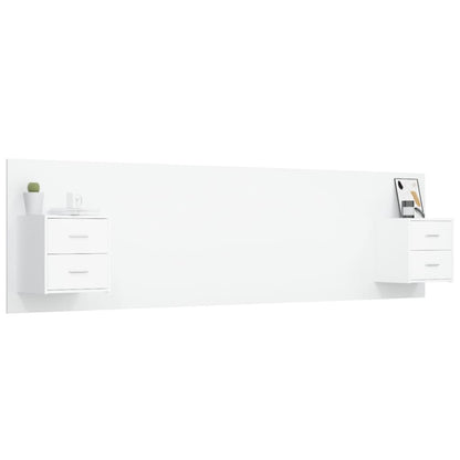 vidaXL Bed Headboard With Cabinet | White | Engineered wood | Storage