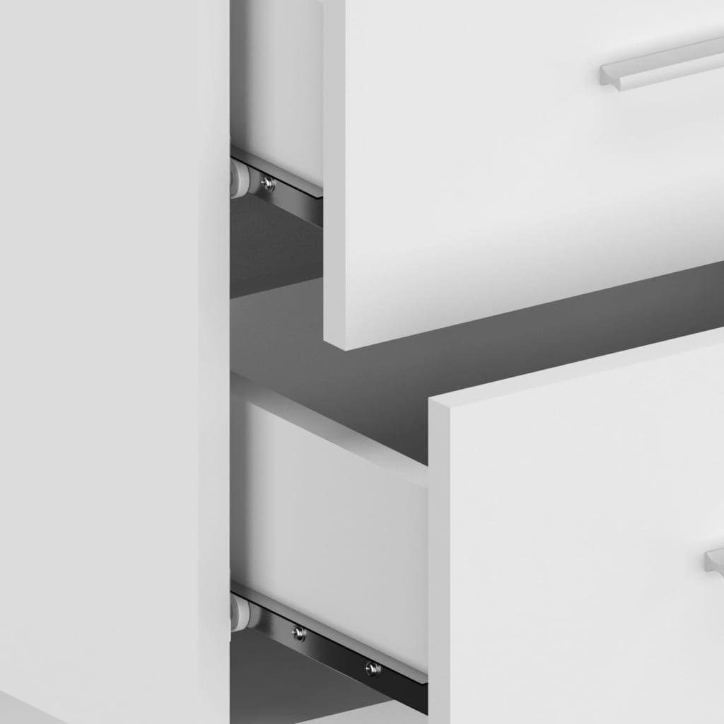 vidaXL Bed Headboard With Cabinet | White | Engineered wood | Storage