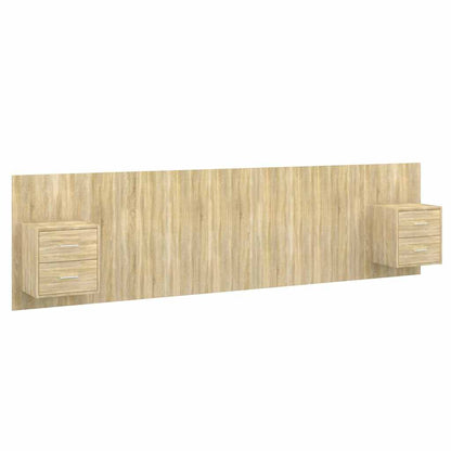 vidaXL Bed Headboard with Cabinets Sonoma Oak Engineered Wood