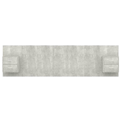 vidaXL Bed Headboard with Cabinets Concrete Grey Engineered Wood