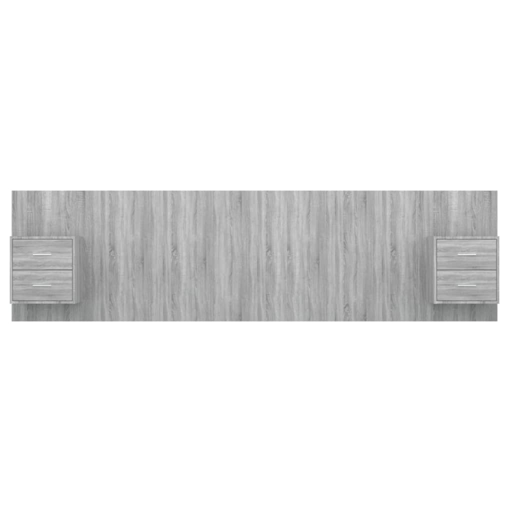 vidaXL Bed Headboard with Cabinets Grey Sonoma Engineered Wood