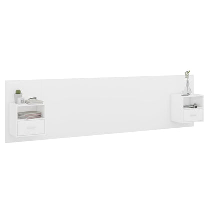 vidaXL Bed Headboard with Cabinets White Engineered Wood