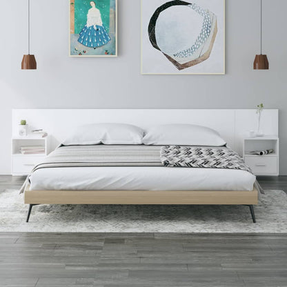 vidaXL Bed Headboard with Cabinets White Engineered Wood