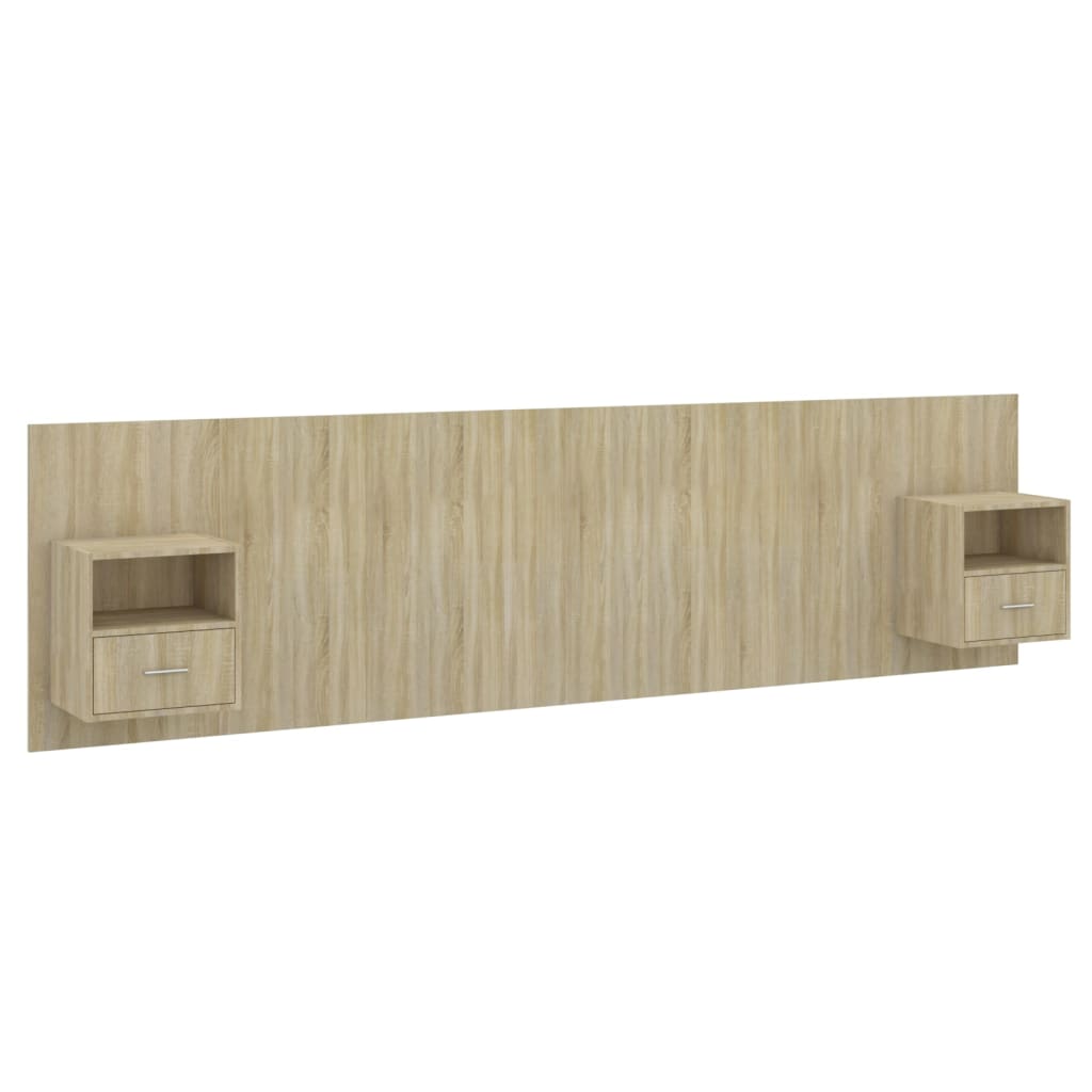 vidaXL Bed Headboard with Cabinets Sonoma Oak Engineered Wood
