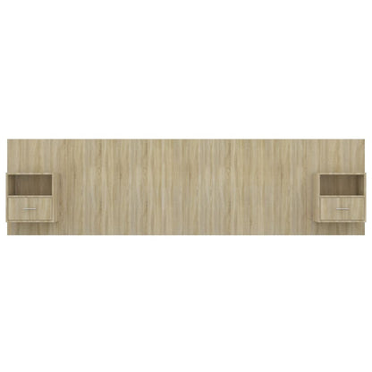 vidaXL Bed Headboard with Cabinets Sonoma Oak Engineered Wood