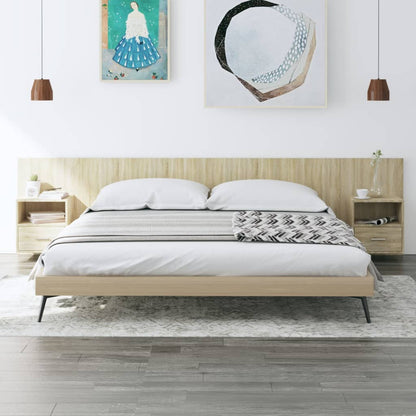 vidaXL Bed Headboard with Cabinets Sonoma Oak Engineered Wood