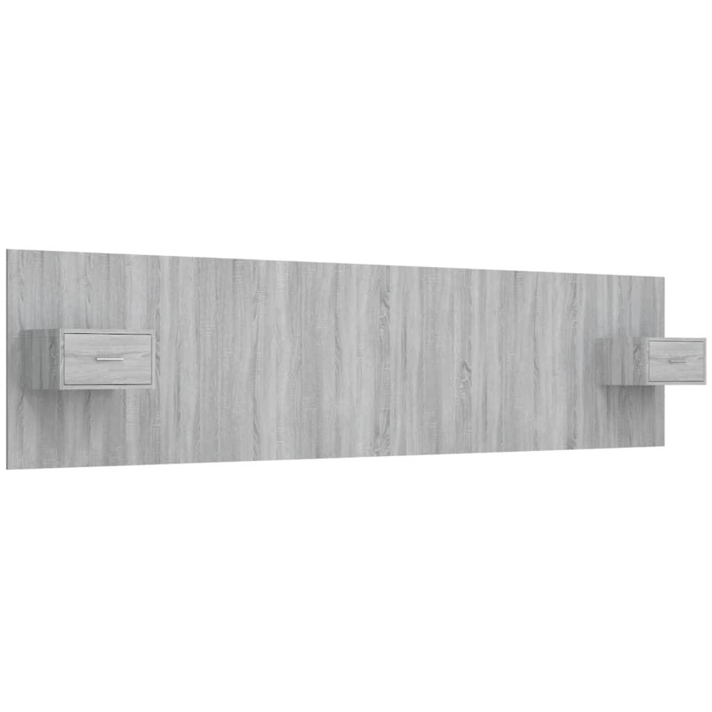 vidaXL Bed Headboard With Cabinet | Grey Sonoma | Engineered wood | Large
