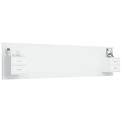 vidaXL Bed Headboard with Cabinets White Engineered Wood