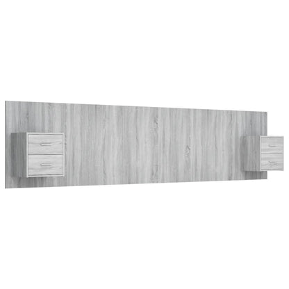 vidaXL Bed Headboard with Cabinets Grey Sonoma Engineered Wood