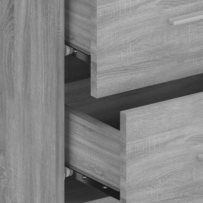 vidaXL Bed Headboard with Cabinets Grey Sonoma Engineered Wood