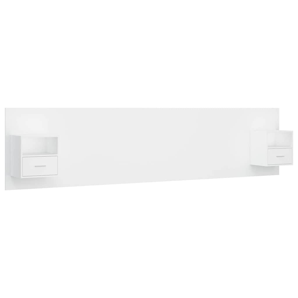 vidaXL Bed Headboard with Cabinets White Engineered Wood