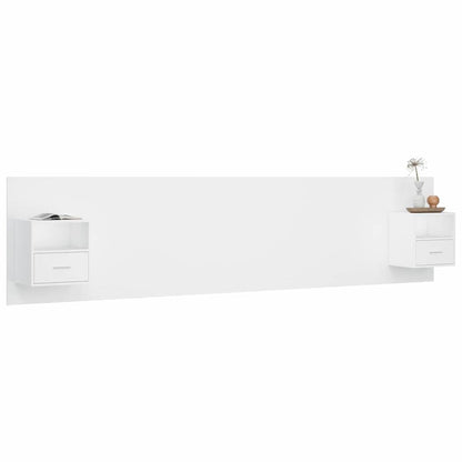 vidaXL Bed Headboard with Cabinets White Engineered Wood