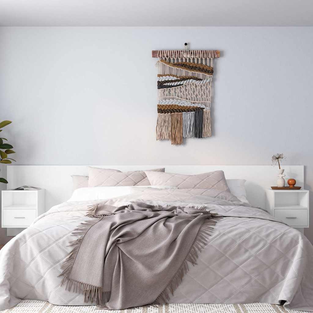 vidaXL Bed Headboard with Cabinets White Engineered Wood