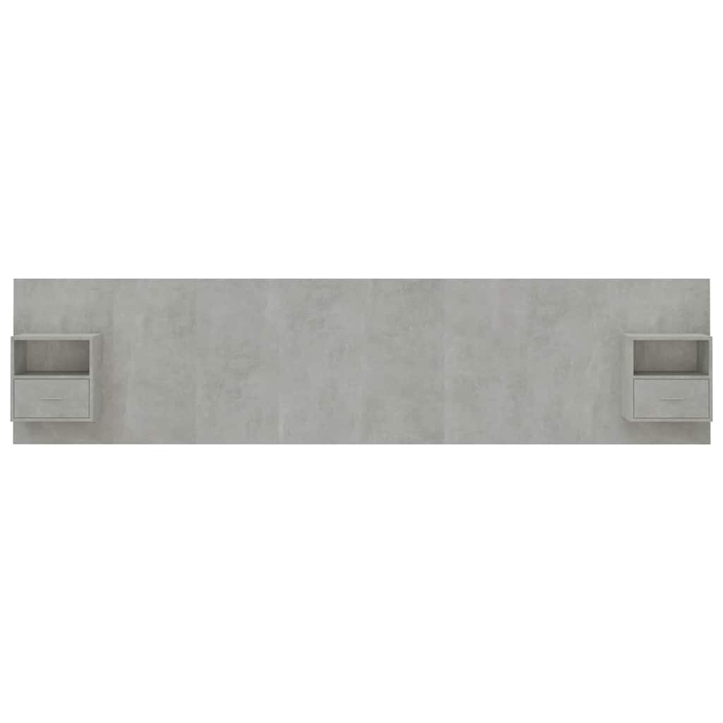 vidaXL Bed Headboard with Cabinets Concrete Grey Engineered Wood