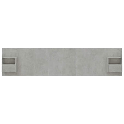 vidaXL Bed Headboard with Cabinets Concrete Grey Engineered Wood
