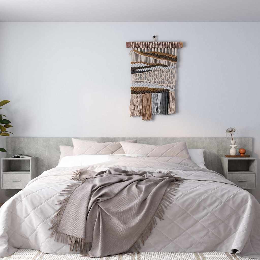 vidaXL Bed Headboard with Cabinets Concrete Grey Engineered Wood