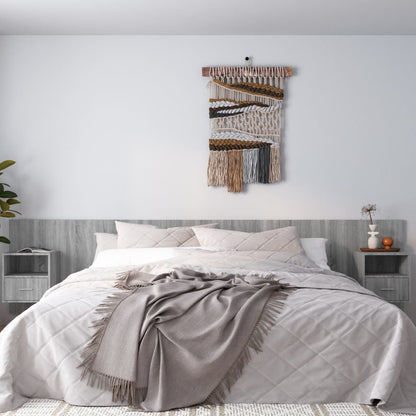 vidaXL Bed Headboard with Cabinets Grey Sonoma Engineered Wood