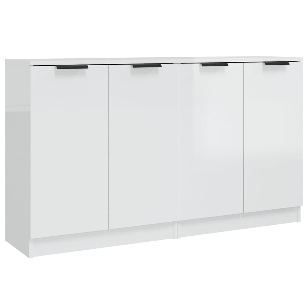 vidaXL Sideboards 2 pcs High Gloss White 60x30x70 cm Engineered Wood
